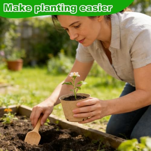 JNYONG 120 Packs 4 Inch Peat Pots，Garden Germination Nursery Pots