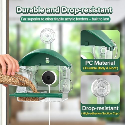 2026 Upgraded Window Bird Feeder with Camera for Bird Watching