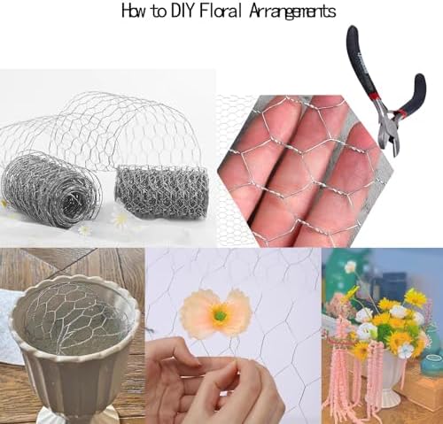 10cm*3m Chicken Wire Flower Arrangement Tools Kit,Floral Tape,Boutonniere Pin,Natural Jute Twine for Floral Arrangements