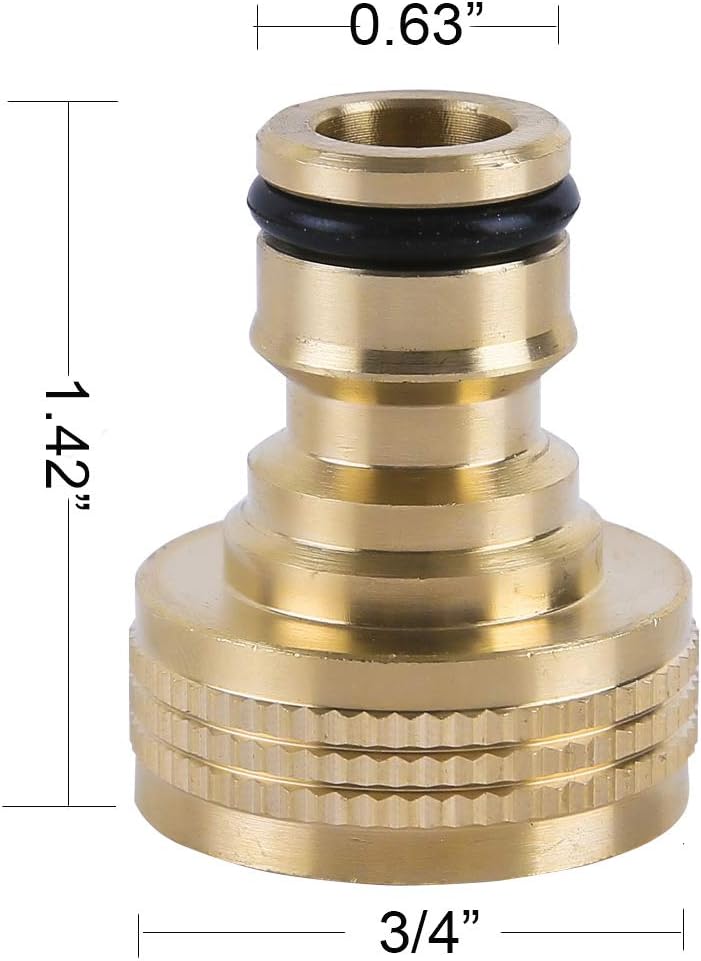 Garden Hose Quick Connect Solid Brass Quick Connector 3/4 inch GHT (6 Sets)