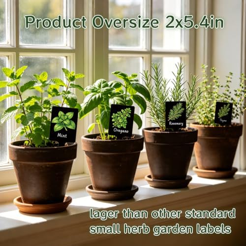 60PCS Plant Label Vegetable Herb Garden Marker, Color & Black Double-Sided