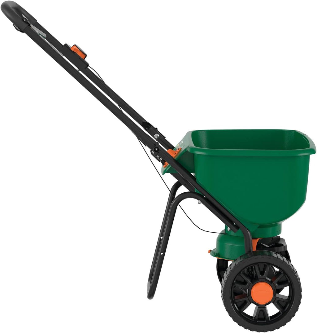 Scotts Turf Builder EdgeGuard DLX Broadcast Spreader for Seed, Fertilizer, Salt, Ice Melt, Holds up to 15,000 sq.ft.