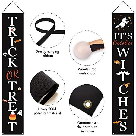 DAZONGE Halloween Porch Banners for Hanging Decorations Indoor Outdoor
