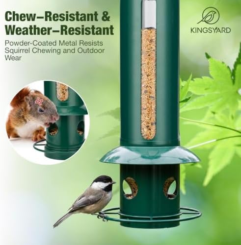 Kingsyard Squirrel Proof Hanging Bird Feeder for Outdoors