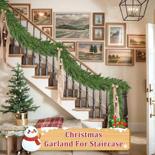 16 Ft Real Touch Christmas Garlands Thick Soft Bendable Pine Cedar Garland