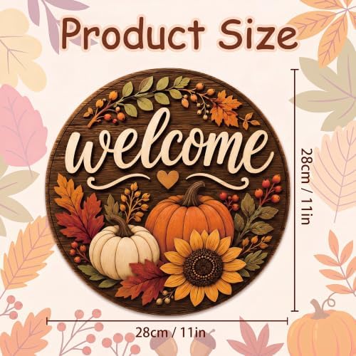 Fall Decorations for Home - Fall Thanksgiving Welcome Sign for Front Door