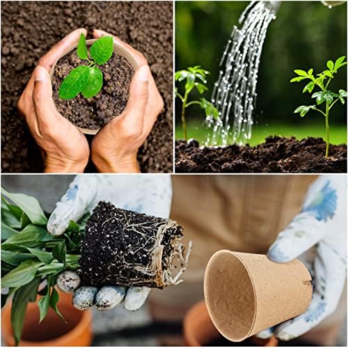 HXSEMAYIG 100PCS Peat Pots, 3.15Inch Seed Starting Pots with Drainage Holes Round Nursery Pot, Garden Germination Nursery Pot Bonus 20 Plant Labels