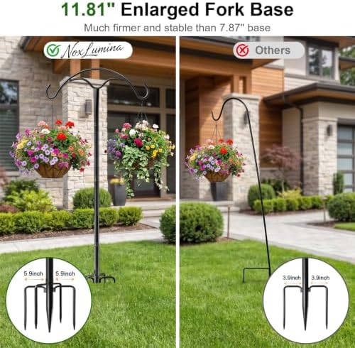 2 Pack 76" Shepherds Hooks for Outdoor, Heavy-Duty Metal Bird Feeder Pole
