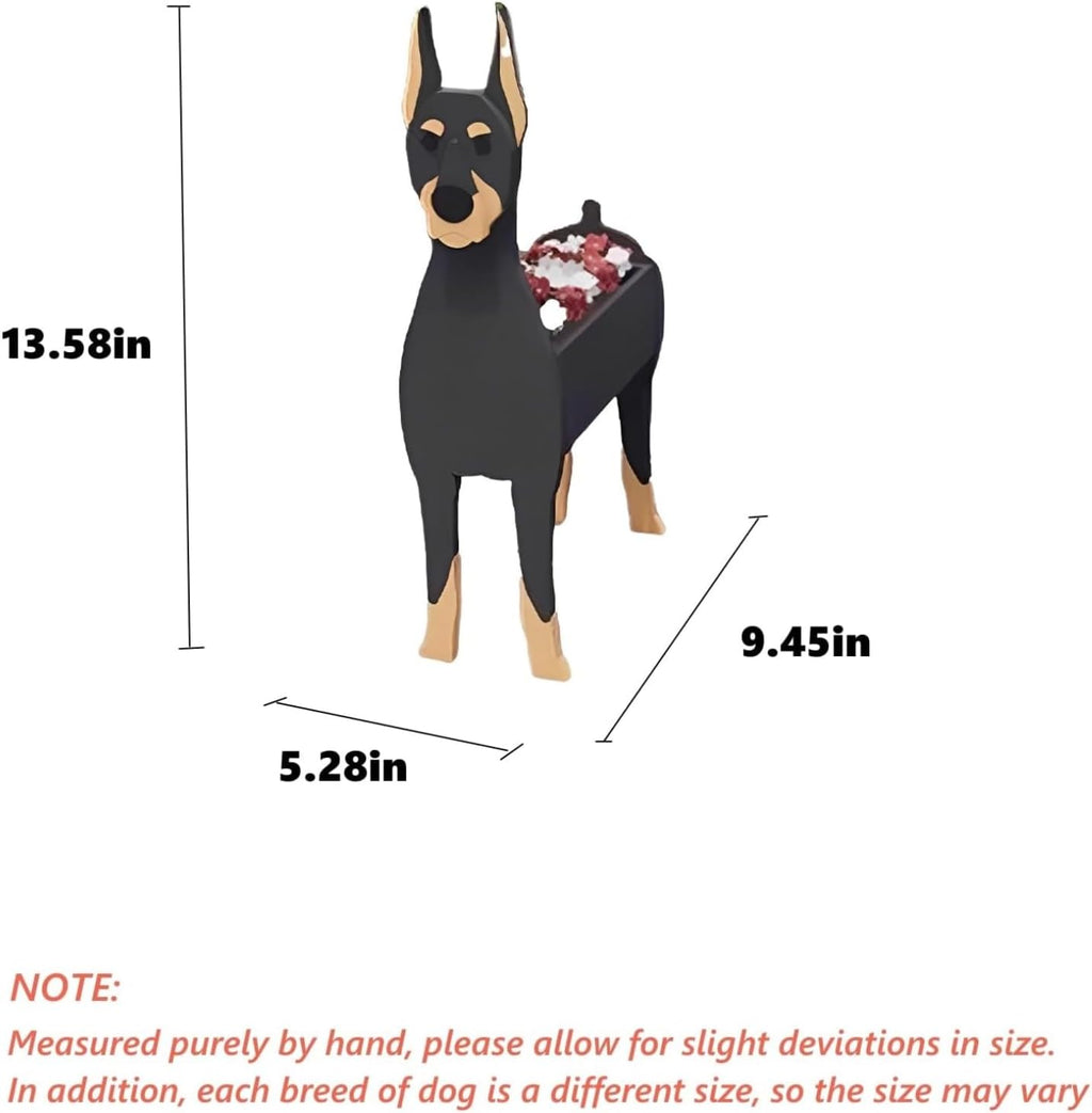 Doberman Dog Planter Pots, Animal Shaped Flower Pot | Cute Plant Gift for Women and Pet Lovers, Indoor Outdoor Garden