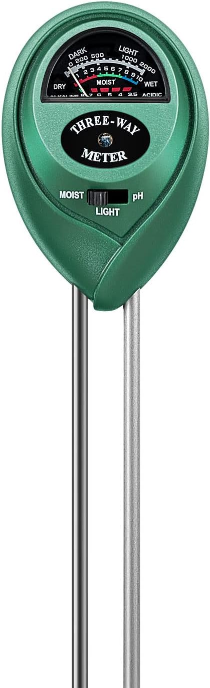VIVOSUN Plant Soil Moisture Meter, 3-in-1 pH Tester, Indoor & Outdoor Use
