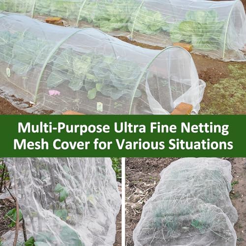 Ultra Fine Garden Netting, 4'x10' Plant Netting Pest Barrier for Garden Protection Row Cover Raised Bed Screen Mesh Greenhouse Mosquito Net, Protecting Tree Plants Vegetable Flowers Fruits