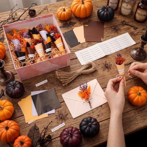 30 Set Mini Dried Flower Bouquet for Craft with Stem, Halloween