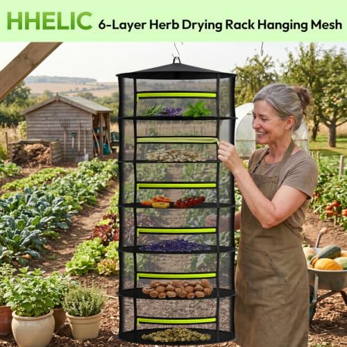 Herb Drying Rack, 4-Layer Hanging Mesh Household Net
