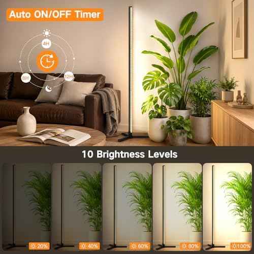 OUTON Standing Grow Lights for Indoor Plants, 48W Full Spectrum Plant Light