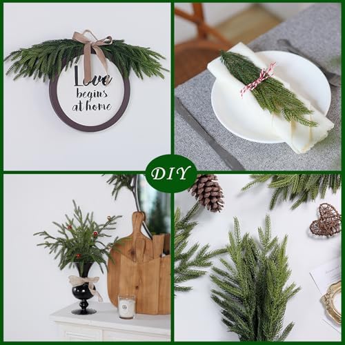 16Pcs 18"Lifelike Touch Artificial Norfolk Pine Branches for Vase Christmas