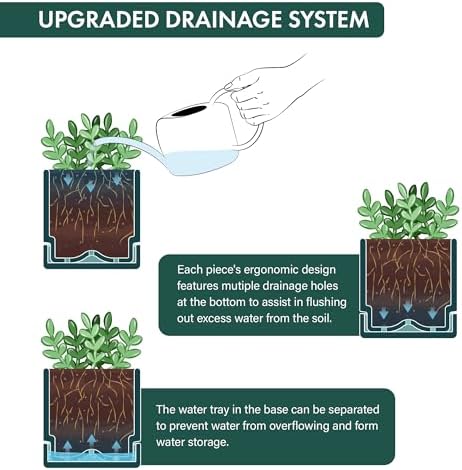 D'vine Dev 3-Pack Plastic Herb Planter Pots, 4 in, Green, 76-Y-C-1