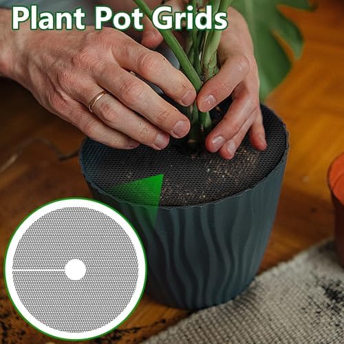 Adnee 6 Pcs Plant Pot Grids, 12" Cuttable Round Planter Pots Soil Guard