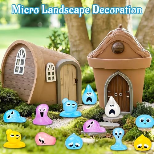 64 Pcs Luminous Mini Resin Water Elves Figurines Glow in the Dark