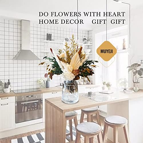 Dried Flowers for Vase, Boho Pampas Grass Hydrangea Eucalyptus Bouquet