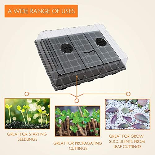 Gardzen 5 Pack Seed Starter Trays with Vented Domes 350 Cell