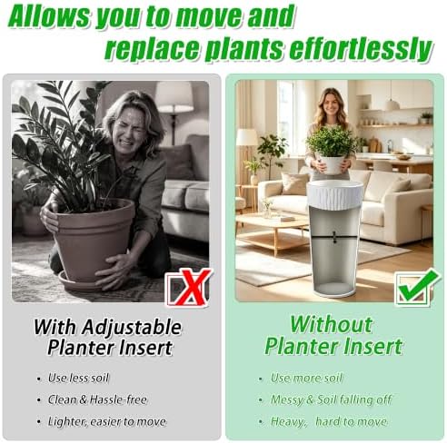 Adjustable Plant Risers for Inside Pots，Heavy Duty Metal Planter Inserts