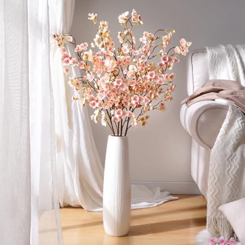 40'' Cherry Blossom Branches, 4 Pcs Faux Cherry Blossom Tree Stems Decor