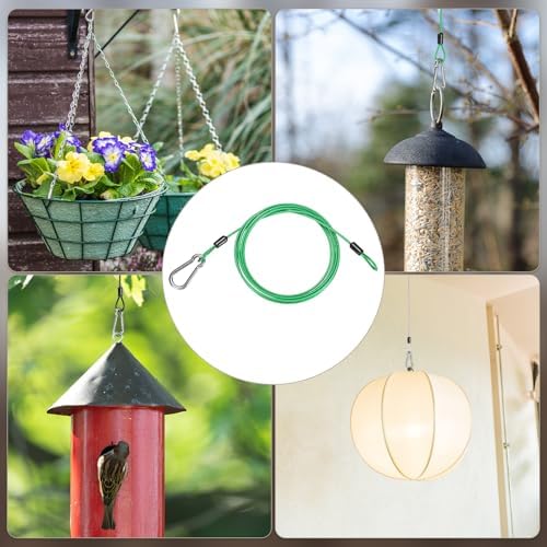 M METERXITY 2-Pack Bird Feeder Hanger with Snap Clip 200cm/79in, Green