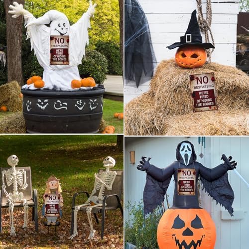 Halloween Decorations Metal Tin Sign for Outdoor Yard, Garage Wall