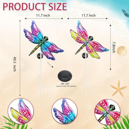 Hexagram Dragonfly Garden Stakes Decor, Dragonfly Garden Yard Stakes
