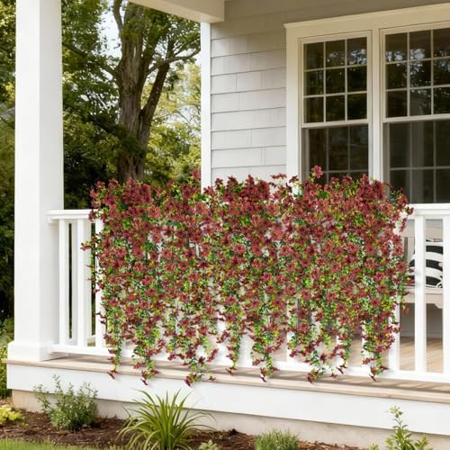 INQCMY Artificial Fake Hanging Flowers Plants for Outdoor Fall Decoration