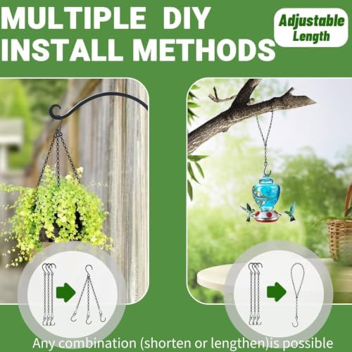 12 Pack 11 Inch Plant Hanger,Black Hanging Chains with S Hooks