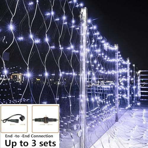 Joomer Christmas Net Lights - 11FT x 4.5FT 300LED Plugin Mesh Light-White