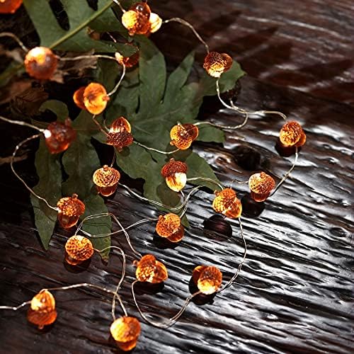 Decorative Fairy Acorn String Lights Thanksgiving Decoration Autumn Garland Cute Novelty Lights 30 LEDs 10 ft Battery Operated for Bedroom Wedding Birthday Harvest Decor