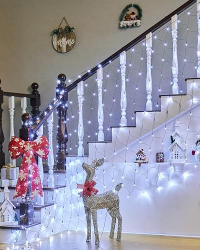 2 Pack 12×5FT 360 LED Christmas Net Lights Outdoor Mesh Lights Waterproof