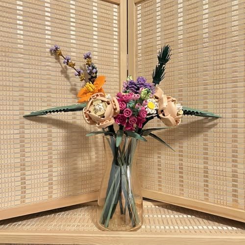 8 Inch Clear Glass Vase for Flowers, Modern Boho Table Decor