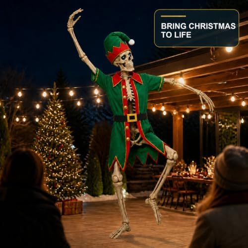 3 Pcs Elf Cloth for 12 Ft Skeleton Outfit Outdoor Christmas Yard Decor