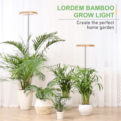 LORDEM Bamboo Grow Light for Indoor Plants, 2 Pack