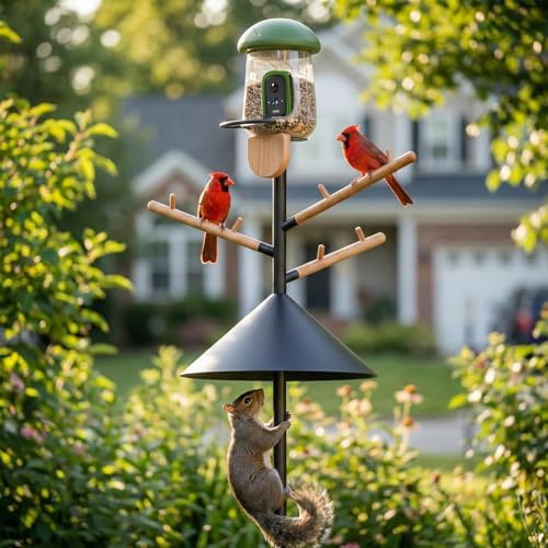 LONA 105 Inch Bird Feeder Pole for Outdoor, Squirrel Proof, 5-Prong Base