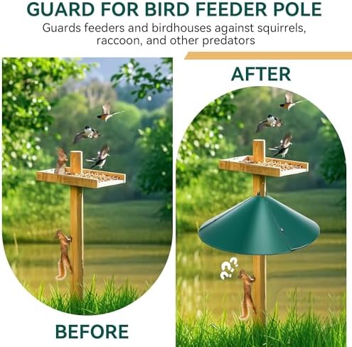 Qualirey 21.5" Metal Squirrel Proof Baffle, for 4 x 4 Posts,Green,2 Pack