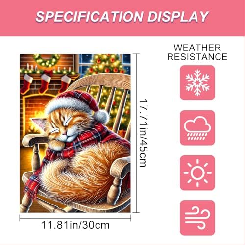 BlissYard Garden Flag Snowflake Kitten Winter 12x18 Inch Polyester