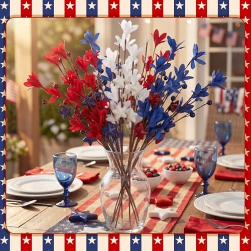 Janinka 18 Pcs Picks, Red White Blue