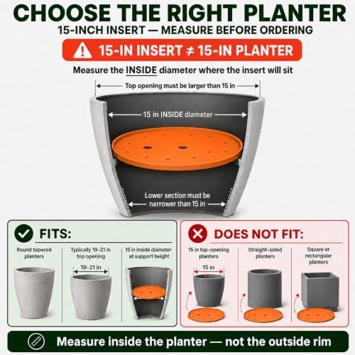 2-Pack Round Planter Insert - Plant Pot Insert, 15 inch