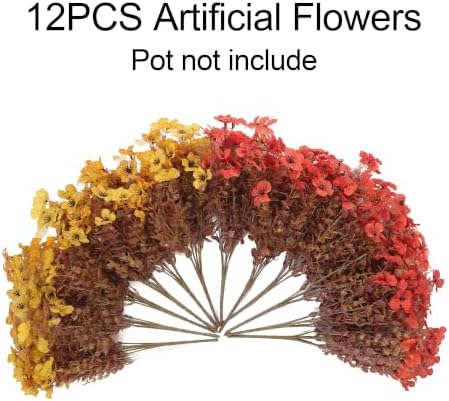 Artificial Fake Fall Flowers Mums Plants for Outdoors Autumn Decoration