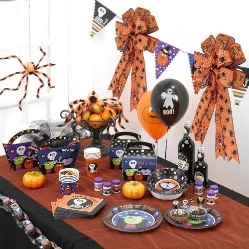 2PCS Large Halloween Wreath Bows for Indoor Outdoor Tree Topper Wall Decor