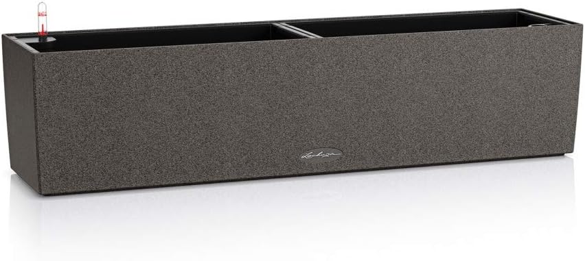 BALCONERA Stone 80 Graphite Black, Self-Watering Window Box (Railing Planter), H7.5 L31.1 W7.5 in