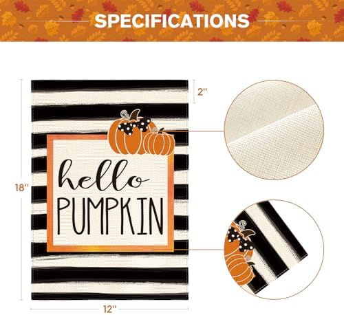 AVOIN colorlife Hello Pumpkin Fall Garden Flag 12x18 Inch