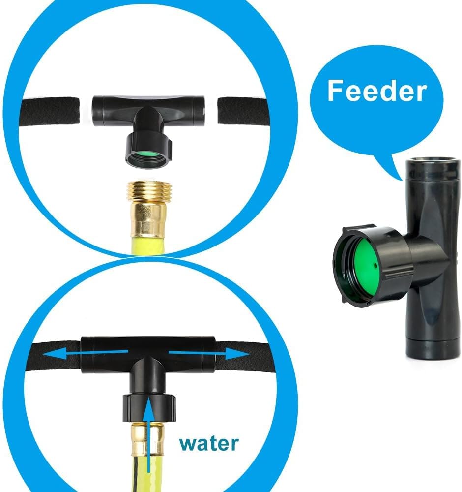 AMRITA 3/8"Soaker Hose Fittings Kit Drip Irrigation Connectors Set 24Pack | Drip System Parts for Garden Lawn