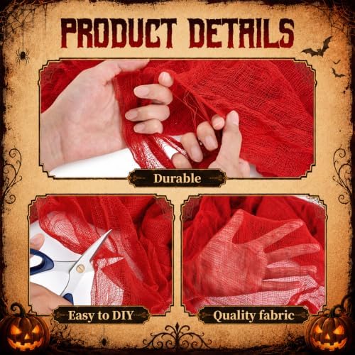 ZYP 410x80 in Halloween Creepy Cloth for Yard and Outdoor Decorations,Red