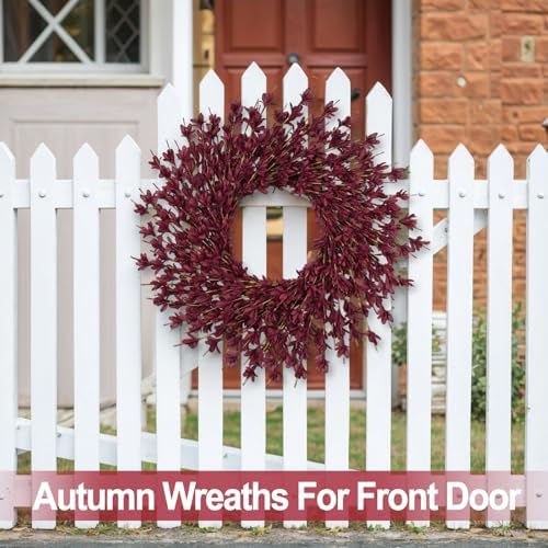 26 Inch Realistic Full Fall Wreaths for Front Door Outside Autumn Wreath