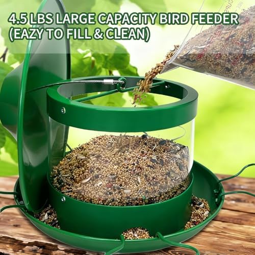 Metal Hanging Bird Feeder, 4.5lb Heavy-Duty